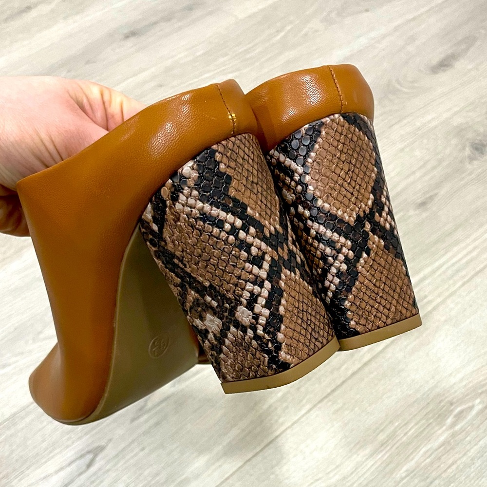 Stunning Women's Paula Mule Heels Cognac - Picture 8 of 11